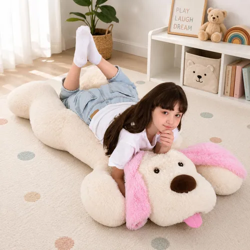 Miniatura 8 de MorisMos Animales de peluche gigantes de perro, peluche de perro grande de 51 pulgadas de peluche suave, gran almohada de regalo para niños, niñas