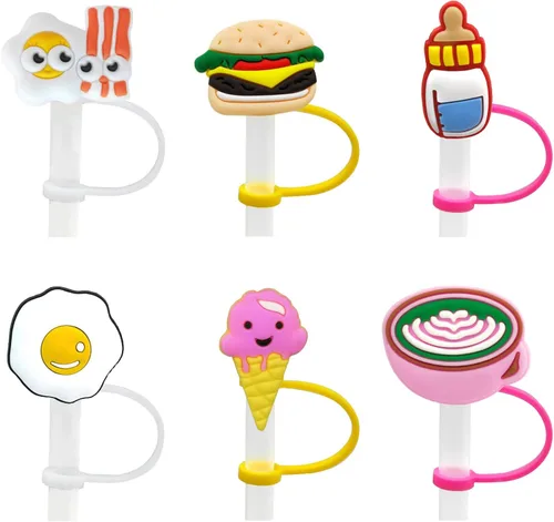 Miniatura 11 de 6 fundas de silicona para pajilla, tapas de pajilla, tapones reutilizables para pajilla, tapones de paja de silicona, fundas para popote de Cubierta