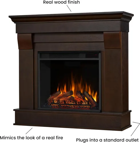 Miniatura 3 de Real Flame Chateau - Chimenea eléctrica de 41 pulgadas con repisa para sala de estar o dormitorio, inserto de chimenea calentador reemplazable