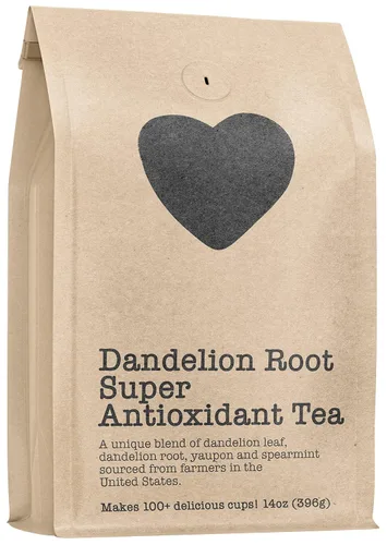 Miniatura 7 de Té súper antioxidante de raíz de diente de león, 15-20 porciones, bolsa con cremallera ecológica, contiene cafeína, té de hojas sueltas puro