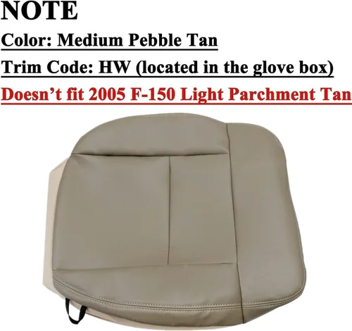 Miniatura 8 de NLQR Funda de asiento de repuesto inferior del conductor delantero beige tostado HW EW piel de microfibra compatible con Ford F-150 Lariat STX XL