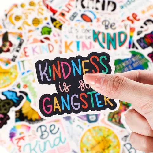Miniatura 2 de Tenceur 200 calcomanías con texto en inglés «Be Kindness» con texto en inglés «Be Kindness» («Be Kindness») impermeables con texto en inglés «Be