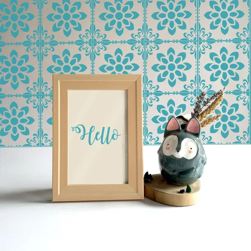 Miniatura 7 de 2 plantillas grandes de 12 x 12 pulgadas para pintar pisos, paredes, patios, azulejos de cerámica, madera, plantillas de mandala grande