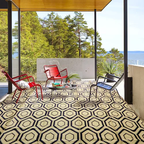 Miniatura 9 de fifame Alfombras de camping al aire libre, 9 x 18 pies, para exteriores, patio, alfombra de paja de plástico reversible, resistente a la intemperie