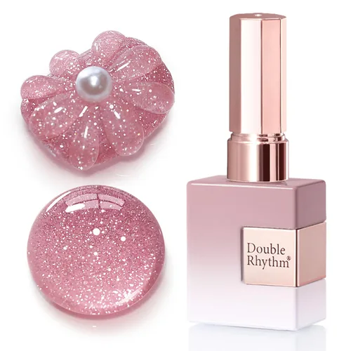 Miniatura 47 de Double Rhythm Esmalte de gel con purpurina de nieve de 0.5 fl oz, color holográfico reflectante para arte de uñas, salón de manicura y bricolaje