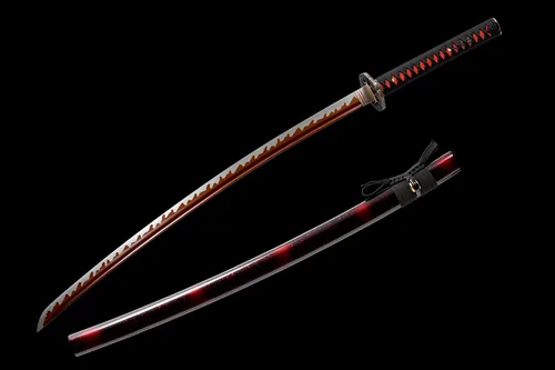 Miniatura 2 de Espada Katana Tradicional Forjada a Mano con Templado de Calor/Arcilla Verdaderas Katanas de Acero al Carbono 1060/1095 T10, Afilar, Espiga