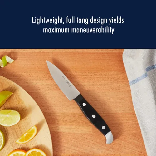 Miniatura 5 de HENCKELS Cuchillo de chef compacto de 3 pulgadas ultraafilado, diseñado en Alemania con más de 100 años de maestría, color negro/acero inoxidable