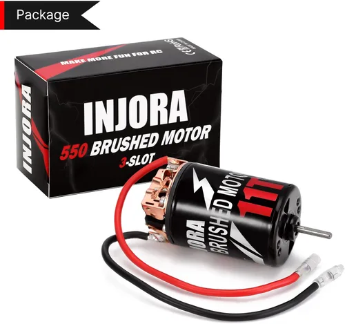 Miniatura 7 de INJORA 550 Motor cepillado impermeable de 3 ranuras 11T 0.669 in motor de eje largo para escala 1/10 RC Car Crawler Truck Buggy Axial SCX10 AXI03007