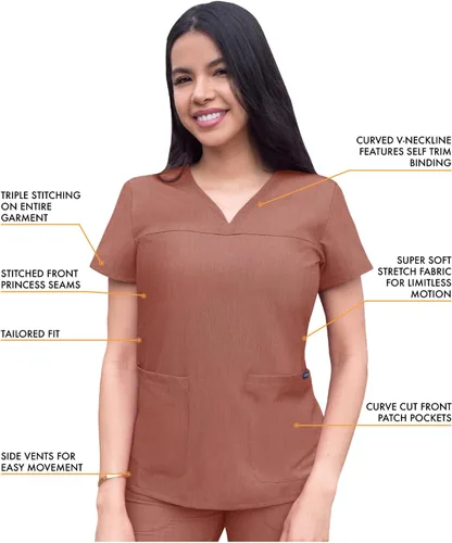 Miniatura 3 de Adar Pro - Ropa quirúrgica para mujer, camisa con cuello en V