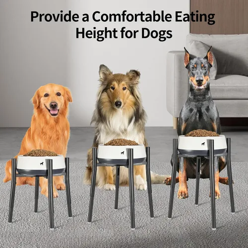 Miniatura 4 de PROERR Soporte elevado para cuenco individual para perro, ajustable de 12 a 16 pulgadas de alto, soporte elevado para cuencos de comida para perros