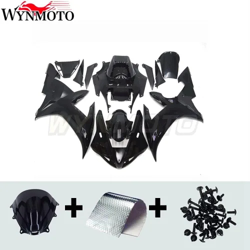 Miniatura 2 de Kit de carenado de plástico ABS para Yamaha YZF1000 R1 2002 2003 02 03 YZF R1 ABS motocicleta molde de inyección carrocería negro brillante