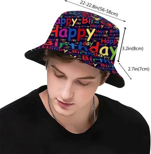 Miniatura 6 de Sombrero de pescador de feliz cumpleaños, sombrero de pescador, sombrero de viaje para playa, sombrero para el sol, gorra al aire libre unisex