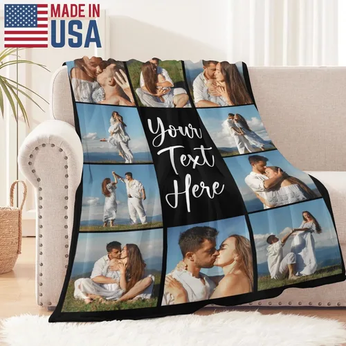 Miniatura 2 de Manta personalizada con foto, manta personalizada con imagen, regalos personalizados para pareja, mamá, papá, novia, novio, amigo, cumpleaños, 10