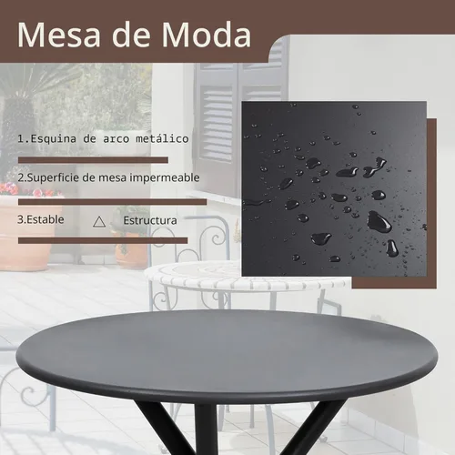 Miniatura 5 de Shintenchi Juego de 3 piezas de bistró de patio, juego de bistró de tela de textileno para exteriores, sillas de porche delantero de tela de Negro
