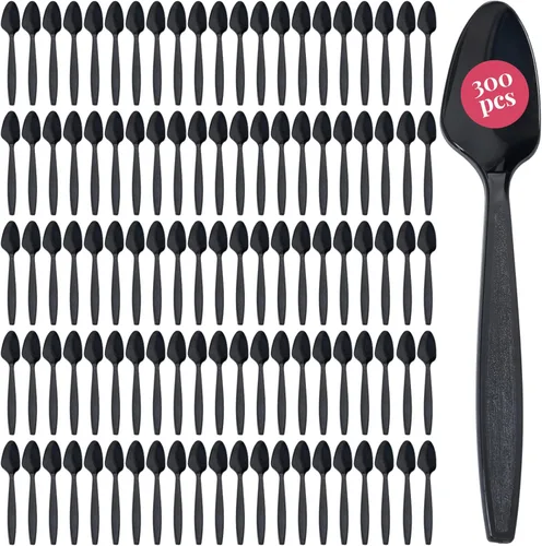 Miniatura 8 de Prestee Paquete de 100 cucharas de plástico transparente a granel, cucharas de plástico resistentes de 6 pulgadas para bodas, fiestas y eventos