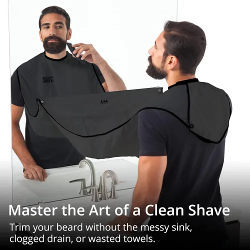 Miniatura 2 de BEARD KING Delantal con babero para barba, como se ve en Shark Tank, regalos para él, rellenos de calcetines para hombres, regalo para hombres Negro