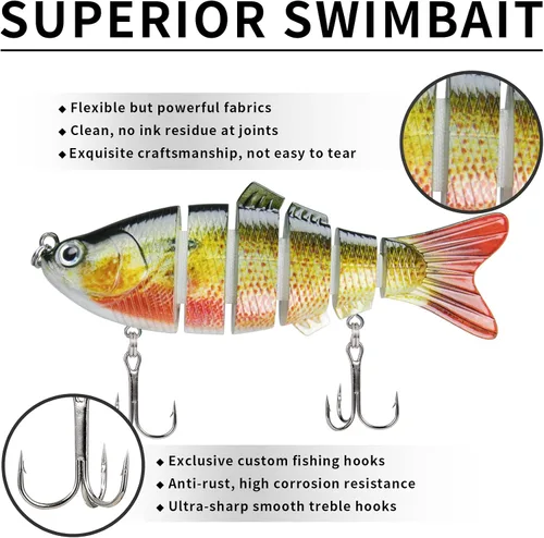 Miniatura 4 de TRUSCEND Swimmax - Señuelos de pesca realistas para agua salada y agua dulce, para trucha lucioperca, lucio, salmón azul, cebo, pesca de lubina