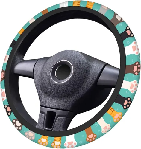 Miniatura 6 de Swono - Fundas para volante de coche con diseño de patas de gato, lindas patas de gatito o patas de perro, universal para mujeres, niñas, de Cat Paws