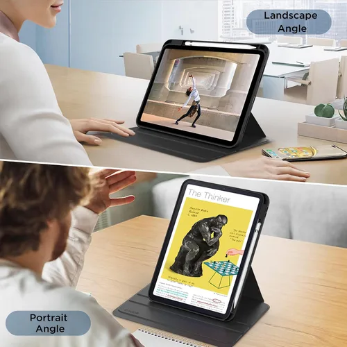 Miniatura 4 de CACOE Funda giratoria 360 para iPad (A16) de 11ª/10ª generación con soporte para lápices 2025/2022 de 11/10.9 pulgadas, a prueba de golpes