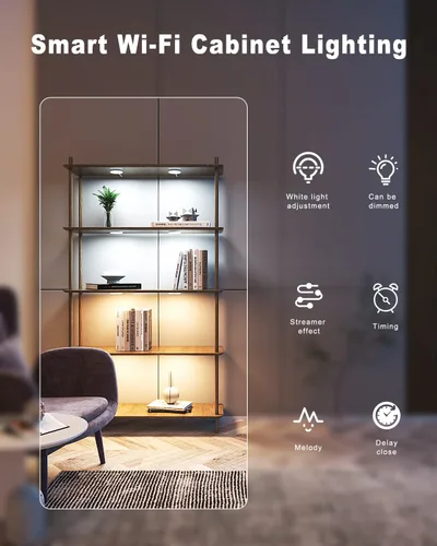 Miniatura 2 de MYPLUS Luces inteligentes para debajo del gabinete, luces de disco regulables compatibles con Alexa y Google Home, temperaturas de color ajustables
