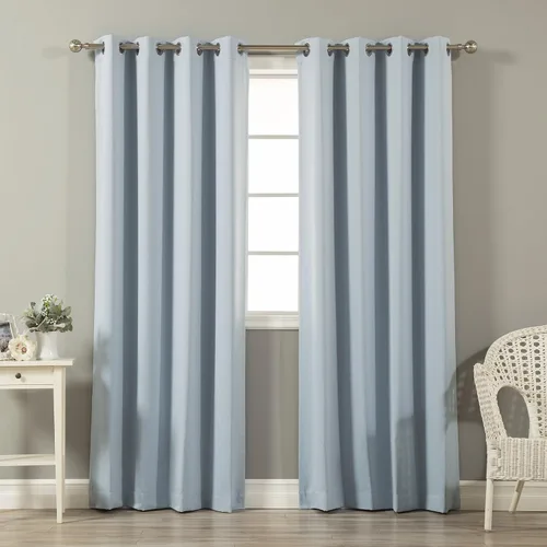 Miniatura 47 de Best Home Fashion Cortinas opacas con aislamiento térmico, ojales de acero inoxidable y níquel, color rosa bebé, 52 pulgadas de ancho x 63 pulgadas