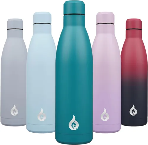 Miniatura 95 de BJPKPK Botella de Agua Aislada 17oz Botellas de Agua de Acero Inoxidable Apta para Lavavajillas Metal Térmica Mantiene Frío y Caliente, Gris Niebla