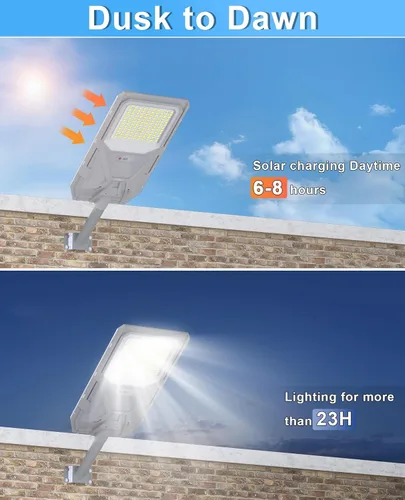 Miniatura 2 de JAYNLT X-8500W Luces de calle solares, luz de estacionamiento comercial de 6500K del atardecer al amanecer, luz de calle de inundación de seguridad