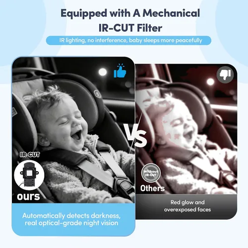 Miniatura 3 de Cámara de Coche para Bebés de 2 Niños con Monitor Dual – Pantalla de 7 Pulgadas con Dos Cámaras de Asiento de Coche Orientadas hacia Atrás, Visión