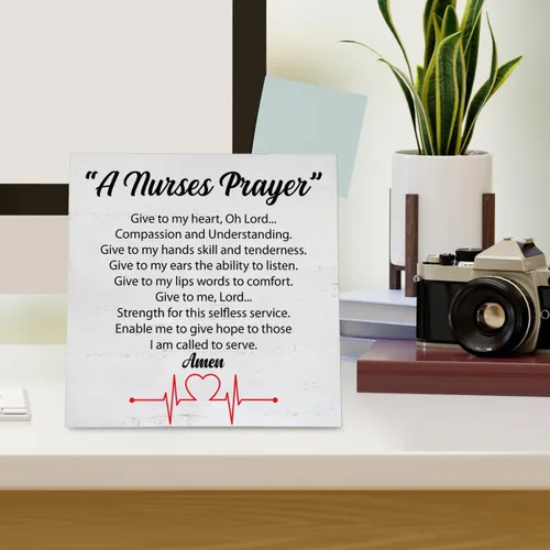 Miniatura 4 de Regalos para enfermeras, regalos de enfermería para enfermeras, ideas de regalo de enfermera, letreros de madera para oración de enfermeras