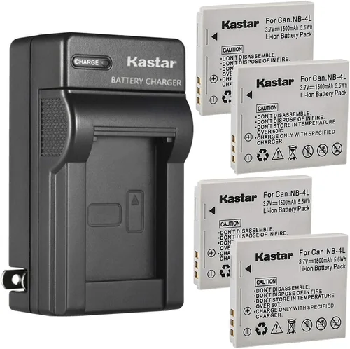 Miniatura 7 de Kastar Reemplazo del cargador de batería de pared de CA para Canon NB-4L NB4L, NB-4LH NB4LH Batería, Canon CB-2LV Cargador, Canon Digital IXUS 100