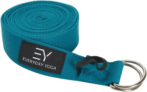 Miniatura 13 de Everyday Yoga Correa con anillo en D de metal, correa elástica duradera para yoga, pilates, flexibilidad y terapia física (6, 8, 10 pies)