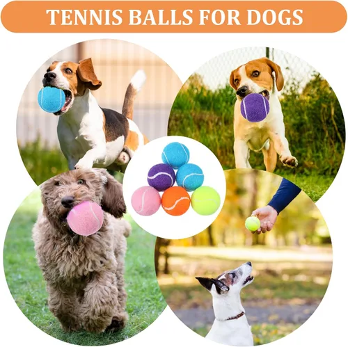 Miniatura 7 de DIVINA VITAE 20 pelotas de tenis pequeñas para perros, 2 pulgadas, coloridas mini pelotas de tenis para todos los lanzadores de pelotas de perro