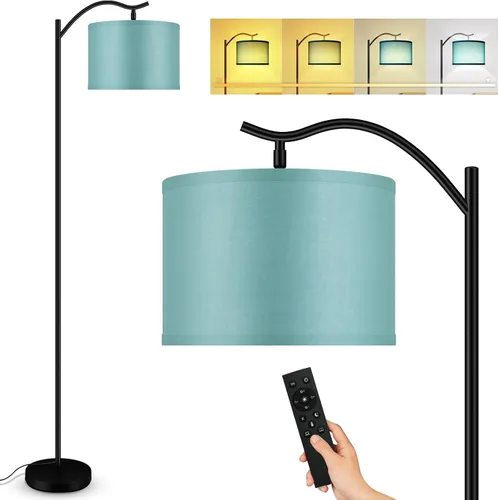 Miniatura 13 de BoostArea Lámpara de pie para sala de estar, lámpara de pie de arco con control remoto, brillo regulable continuo y temperatura de colores 2700 Yute