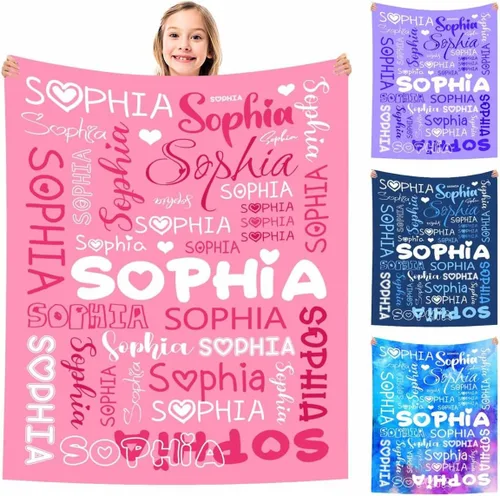 Miniatura 27 de MyPupSocks Manta Decorativa Personalizada con Nombre Personalizado Mantas para Niña Hija Nieta Manta Bonita (7 Tamaños)