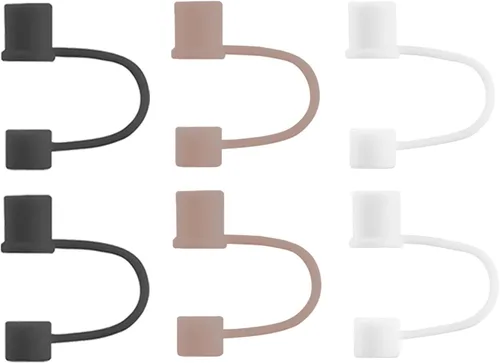 Miniatura 8 de Paquete de 6 Cubrepajitas, Adecuadas para Todas las Tazas con un Diámetro de Pajita de 0.31in/8mm, Tapas de Silicona a Prueba de Polvo