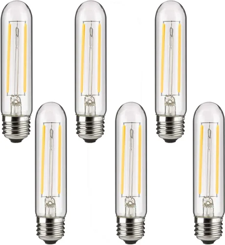 Miniatura 9 de Sunlite 80610 - Bombilla tubular de filamento LED T10, 2 vatios (equivalente a 25 W), 160 lúmenes, base E26, regulable, 4.961 in, 1 paquete de 2200