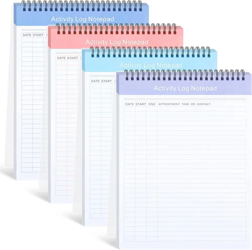 Miniatura 9 de Kisston 4 piezas de cuaderno de registro de actividades diario Libro de notas de actividades diarias 21.6 x 27.9 cm Lista de tareas diarias Cuaderno