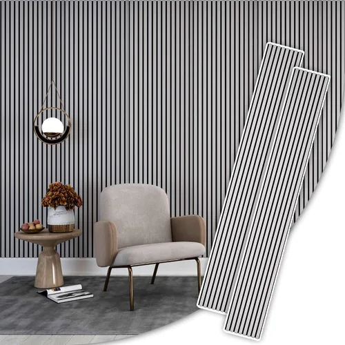Miniatura 22 de IZODEKOR Paneles de pared acústicos de madera de 23.5 x 23.5 pulgadas (paquete de 2) – Paneles decorativos absorbentes de sonido para decoración