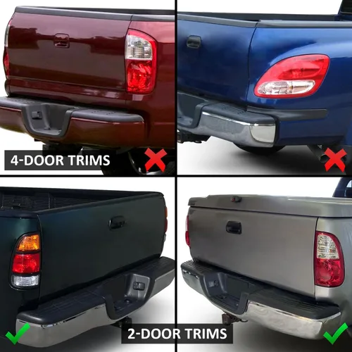 Miniatura 3 de AmeriLite Para Toyota Tundra Standard 2000-2006 Par de luces traseras de freno de repuesto cromadas de tubo LED tipo C de cabina de acceso, lado