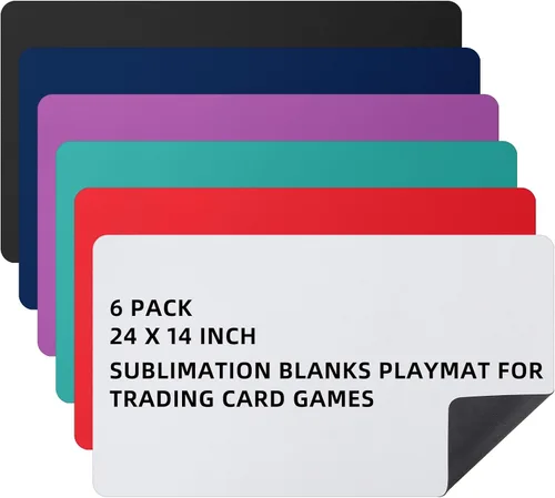 Yexiya Tapete de juego de 6 piezas para TCG MTG de 24 x 14 pulgadas, tapete de goma suave para juegos de cartas, juegos de mesa (mezcla de colores)