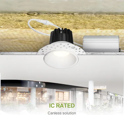 Miniatura 7 de ASD Sin moldura de 2 pulgadas de luces LED empotradas, 8W 120V redondas para uso comercial, luces regulables sin lata para techo con caja