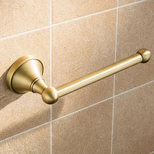 Miniatura 4 de Flybath Portarrollos de papel higiénico sin tapa de latón antiguo, barra de rollo de papel higiénico para baño montado en la pared, 20 cm / 7.87