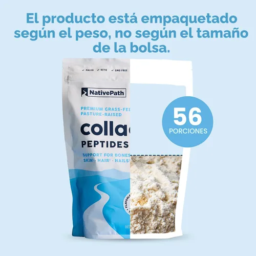 Miniatura 6 de NativePath Proteína de péptidos de colágeno – Polvo de colágeno hidrolizado tipo 1 y 3 para piel, cabello y uñas, 19.8 onzas (56 porciones)