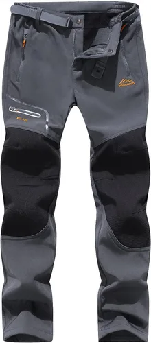 BenBoy - Pantalones deportivos masculinos tipo cargo de esquí, impermeables, a prueba de viento, de vellón, para senderismo y actividades al aire