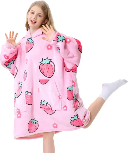 Miniatura 31 de Aemicion - Manta con capucha tipo sudadera tamaño grande, vellón Sherpa con mangas y bolsillo, unisex para adultos, ideal para hogar, oficina