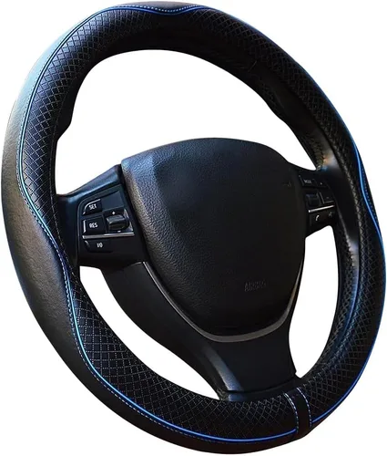 Miniatura 8 de Funda para volante, accesorios de automóvil, fundas de cuero de microfibra para volante de automóvil, protector universal de 15 pulgadas
