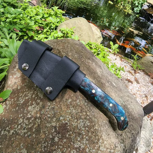 Miniatura 9 de Mini cuchillo de caza hecho a mano hecho en los E.E.U.U. Custom EDC Tanto resina mango cuchillo bush cuchillo Austin Blades