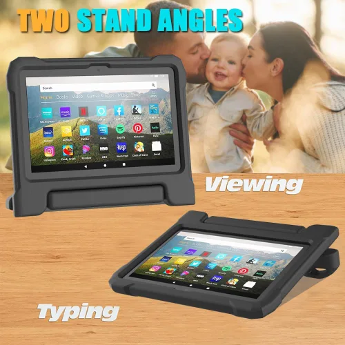 Miniatura 3 de DJ&RPPQ Funda resistente a prueba de golpes para niños, resistente (incompatible con Sony Nokia de 8 pulgadas) con soporte para niños, color negro