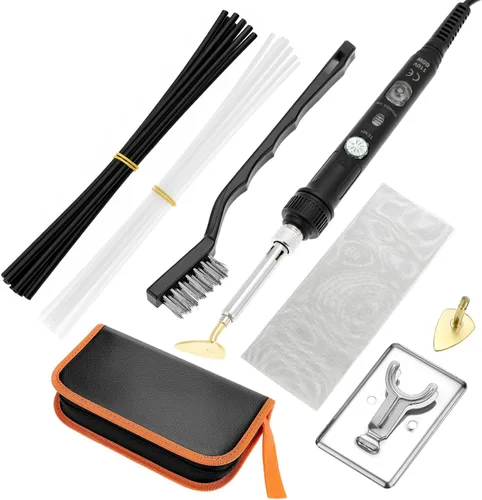 QWORK Kit de soldadura de plástico para reparación de superficies - 80W, 110V, temperatura ajustable 392.0-896.0 °F con juego completo de