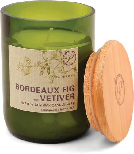 Miniatura 11 de Paddywax Eco Green Collection - Vela de mezcla de cera de soja en tarro de vidrio, aroma a limón Meyer, recipiente verde con tapa de madera, 8 onzas